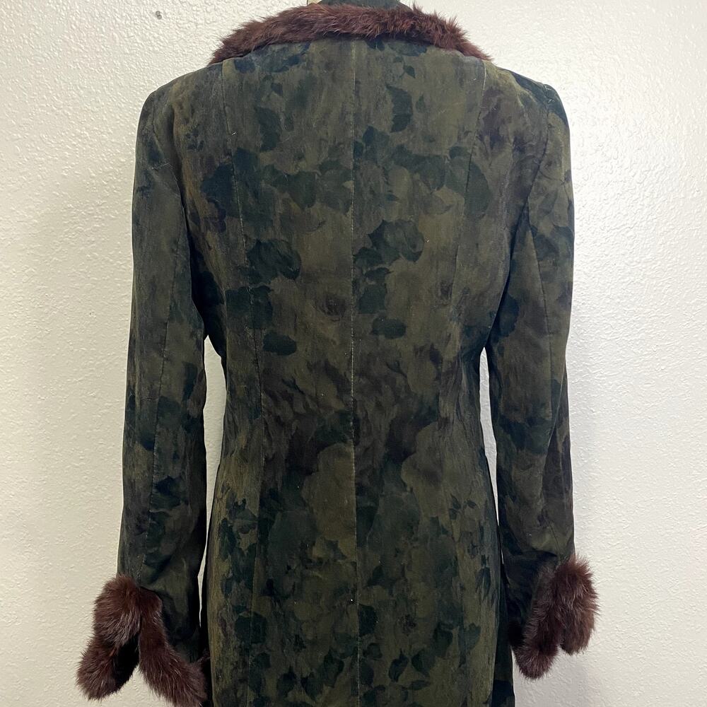 Vintage Madeline Velvet and Genuine Fur Trim Floor Length Coat Grunge Goth - Picture 15 of 16